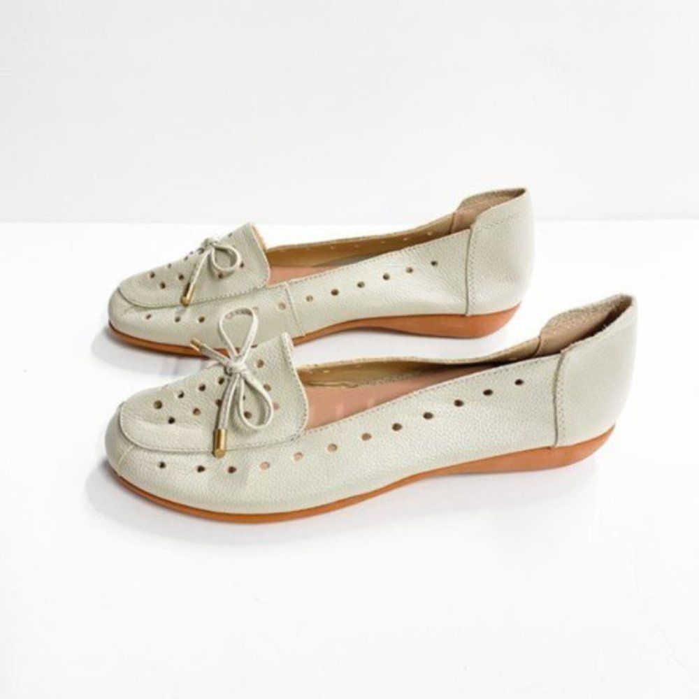Women Soft Leather Bowknot Breathable Ballet Flats